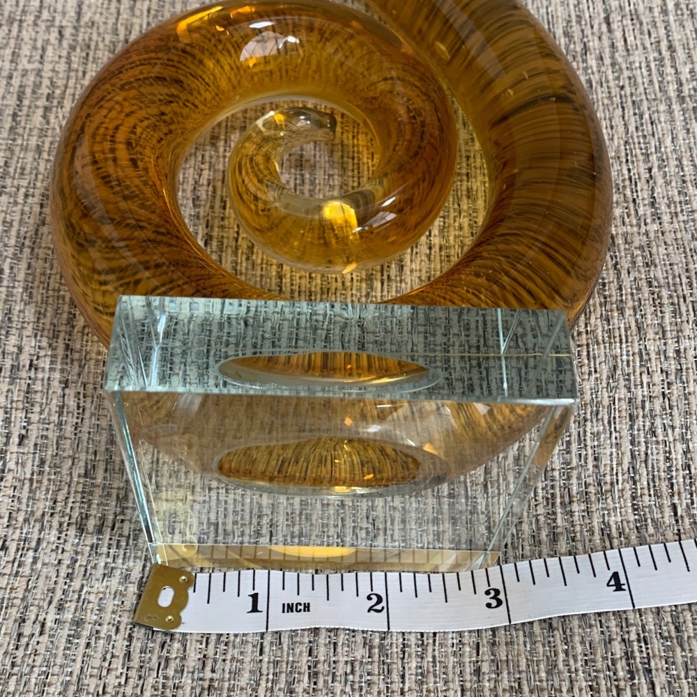 Love Knot Murano Style Hand Made Blown Abstract Art Sculpture Elegant Gold Glass - Picture 13 of 17